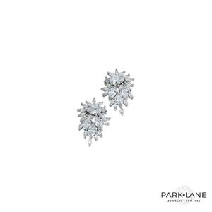 Park Lane ICICLE Silver CZ Earrings NWT marquis cubic zirconias stud NYE ready!